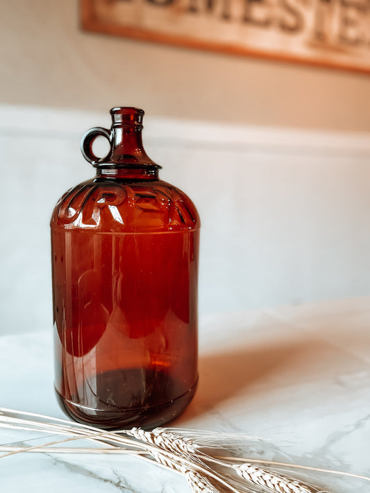 Vintage gallon amber glass Purex jar