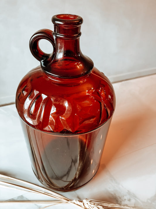 Vintage gallon amber glass Purex jar