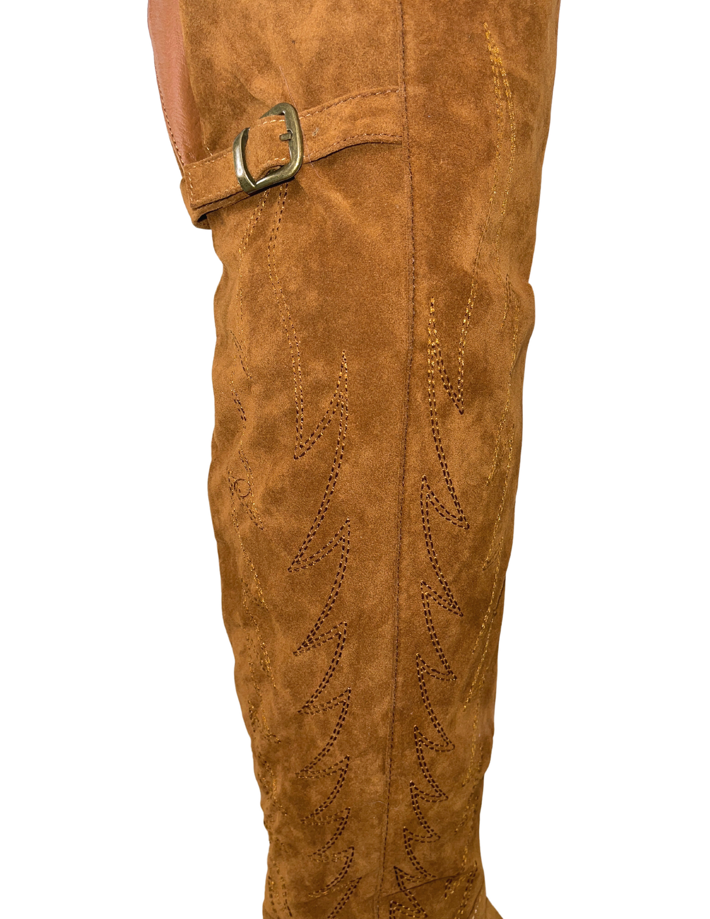 Rustic Glam Thigh High Boots Rust