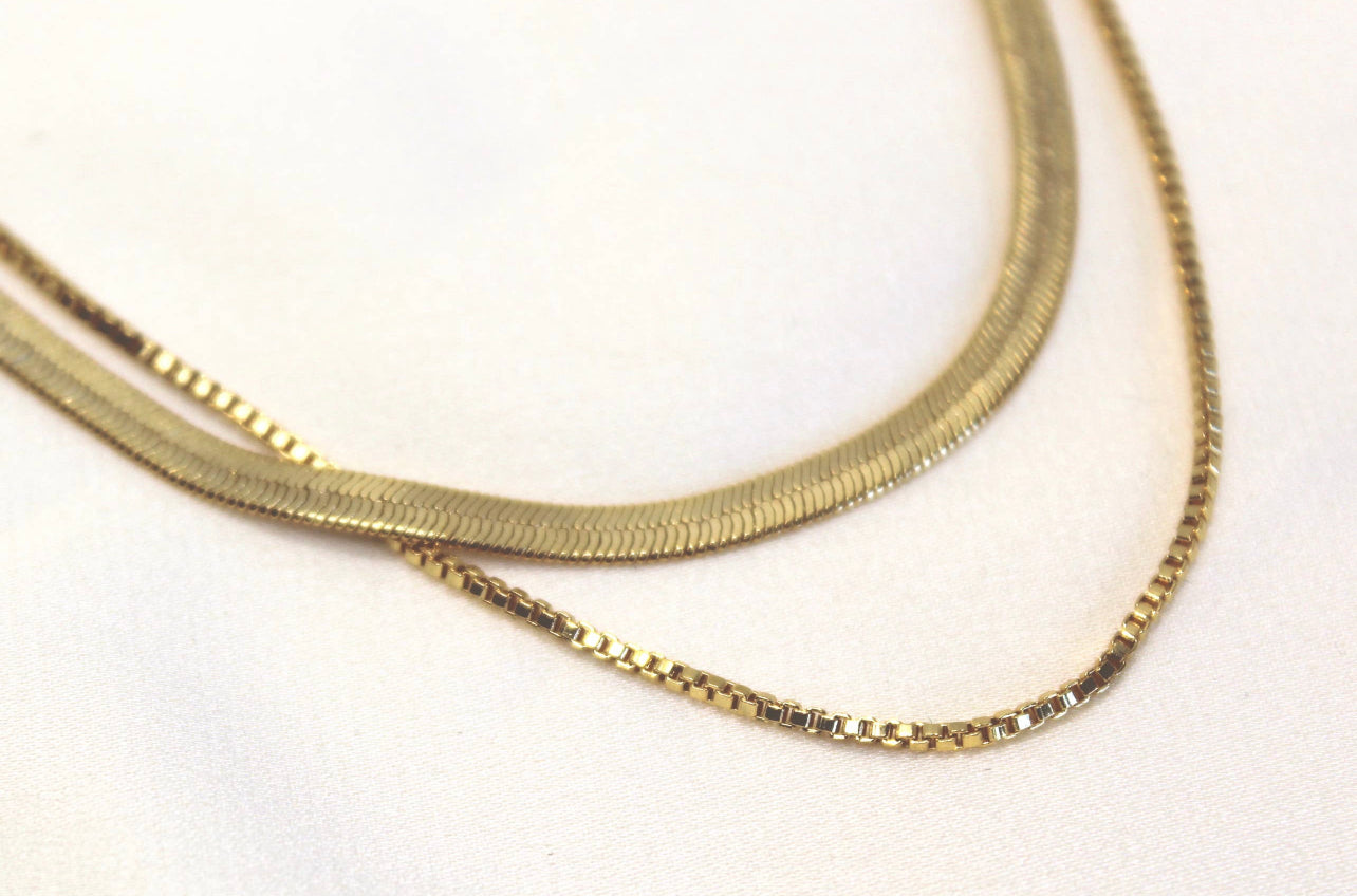 Sparkle Collection Malibu Double Chain Gold Necklace