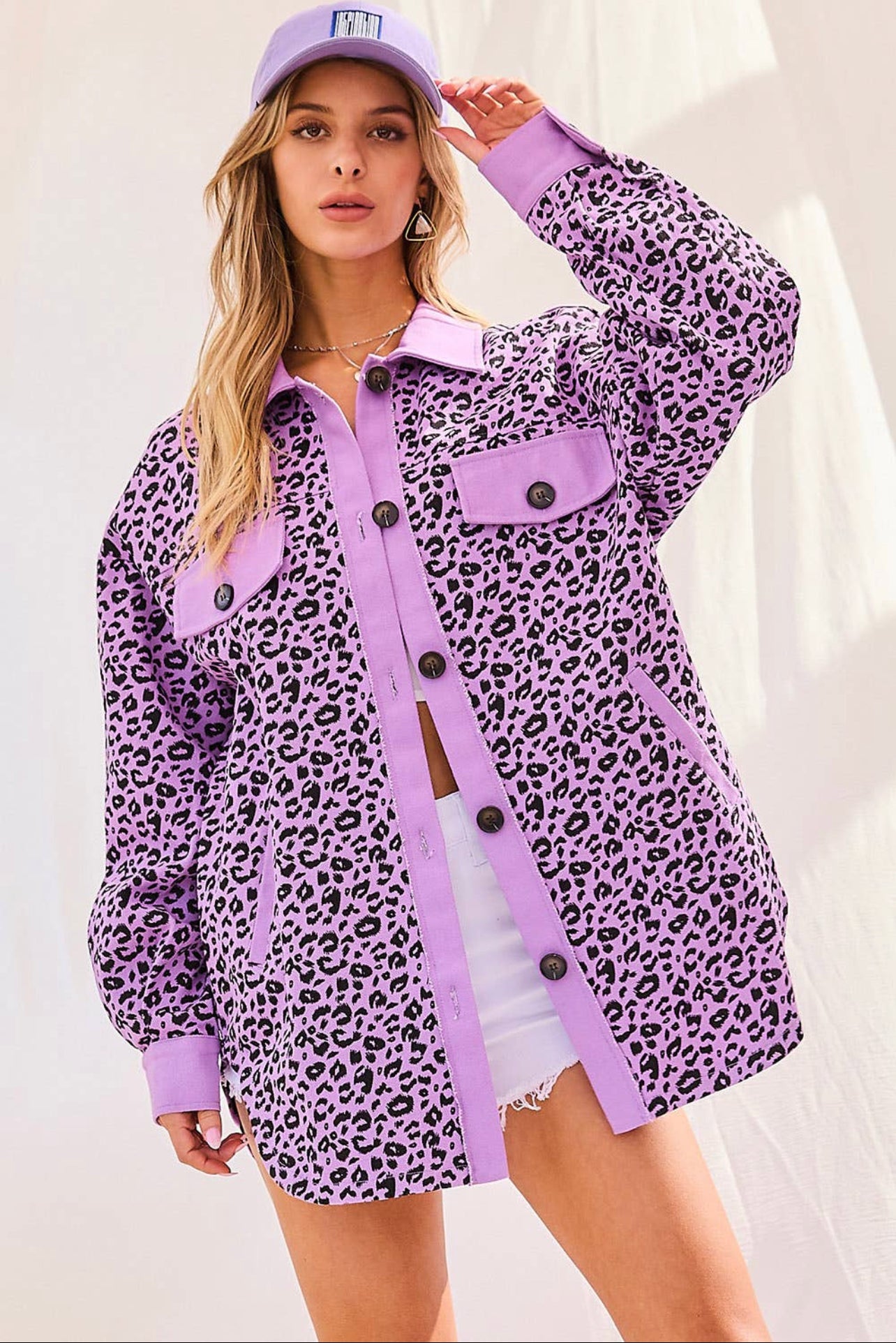 Hollywood Purple Leopard Shacket