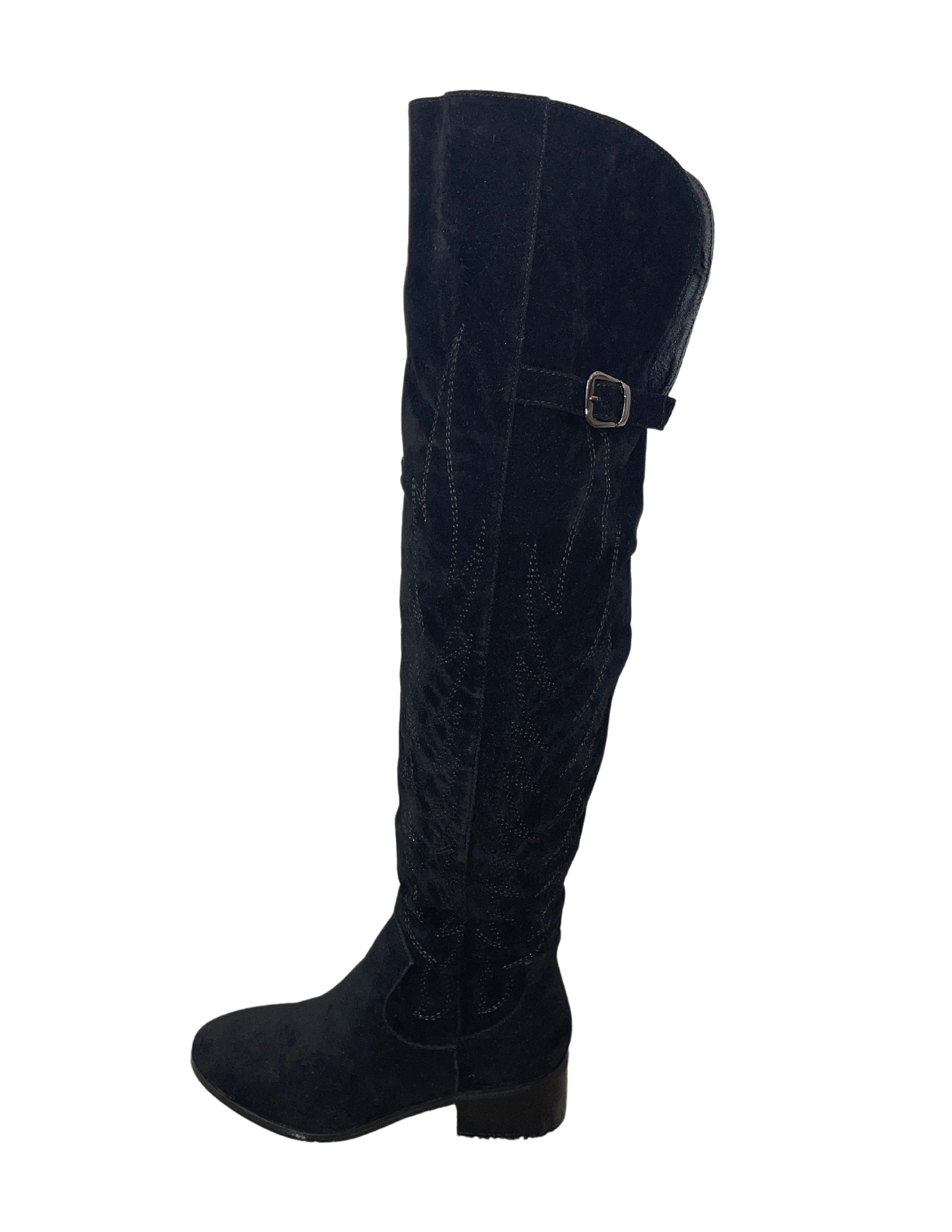Rustic Glam Thigh High Boots Black