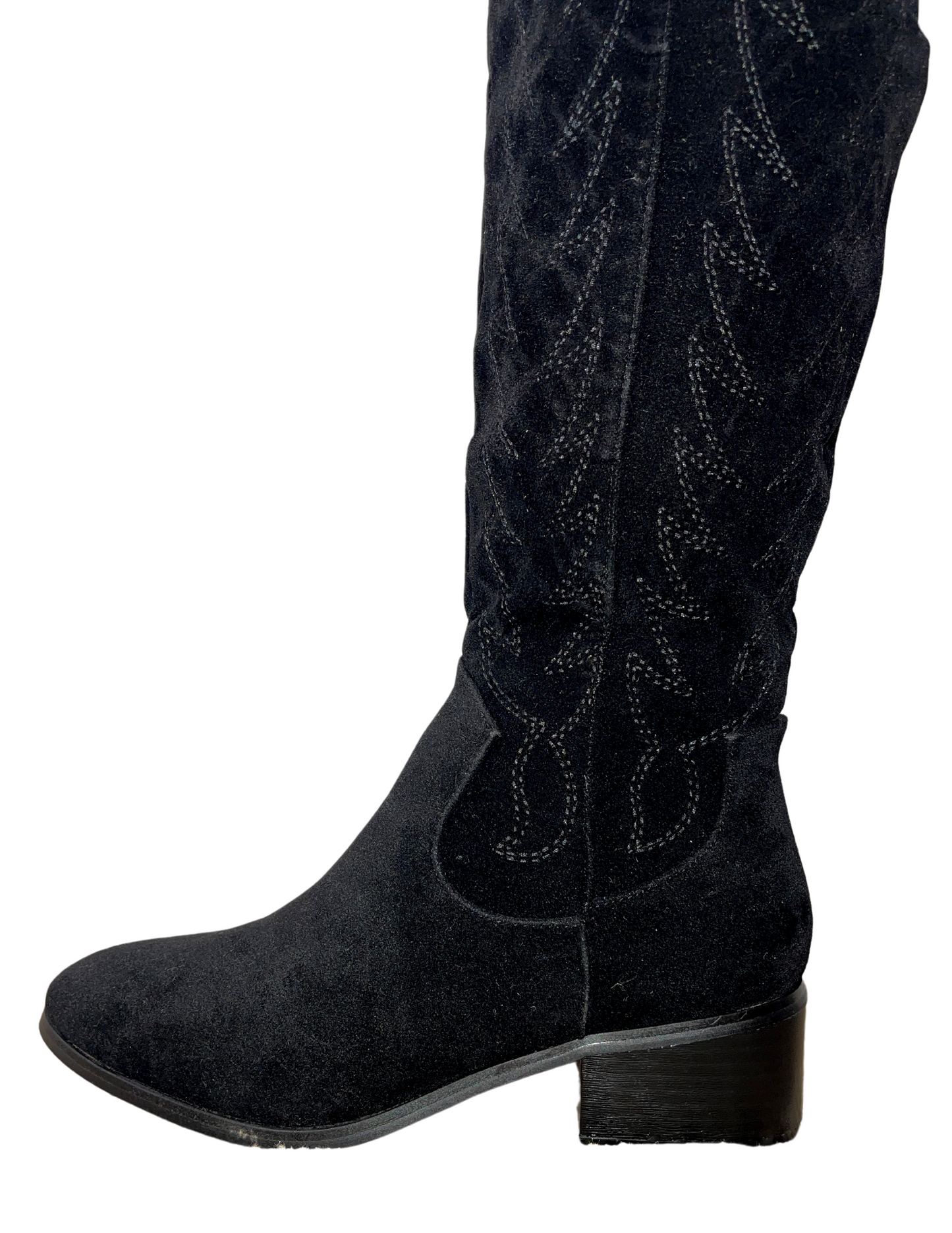 Rustic Glam Thigh High Boots Black